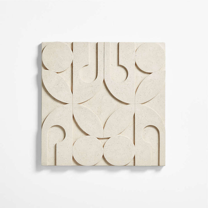 Fyre 24 Hand Carved White Tile Wall Art