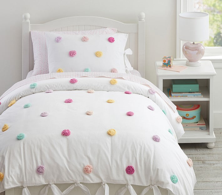 Zoey Pom-Pom Duvet Cover And Shams Twin