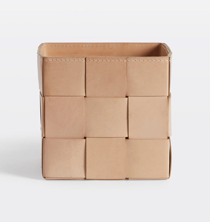 Woven Leather Basket