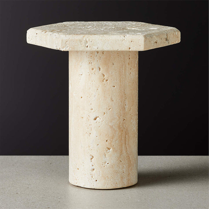 ROCA TRAVERTINE PILLAR CANDLE STANDS LARGE