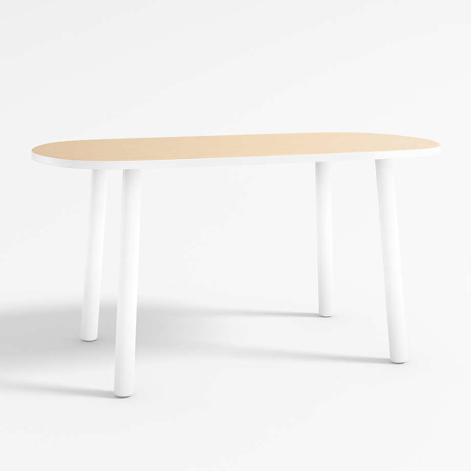 Rue Adjustable White Wood Kids Table with 23" Legs