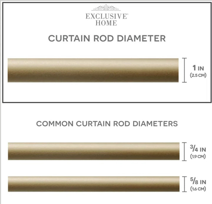 Exclusive Home Ogee 1" Curtain Rod and Coordinating Finial Set