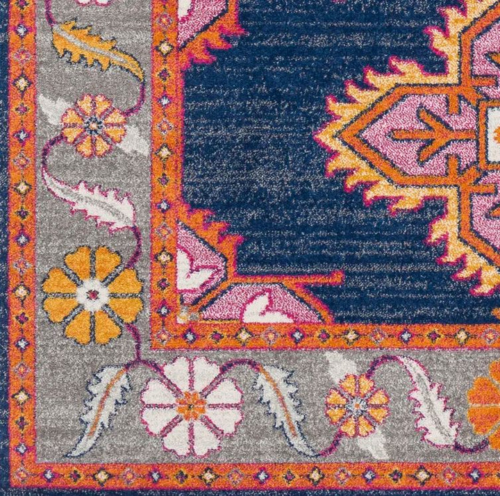 Adelia Oriental Area Rug in Blue Orange-7'10''x10'x3''