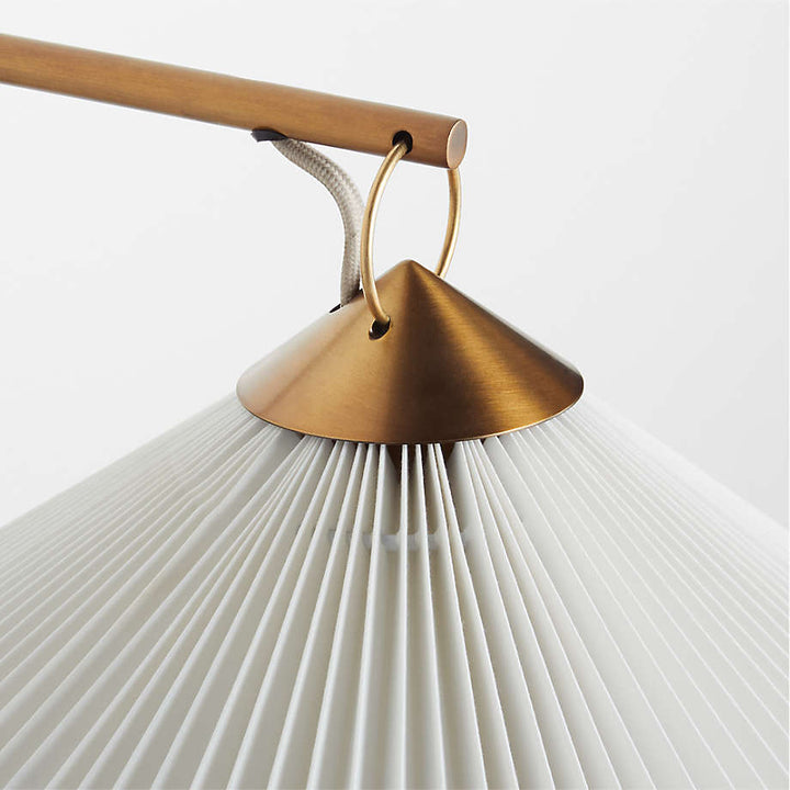 Flores Plug In Wall Sconce Light with Pleated Shade