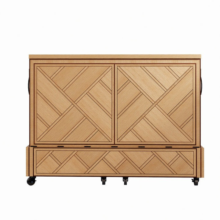 Ambrosia Queen Solid Wood Rolling Cabinet Bed