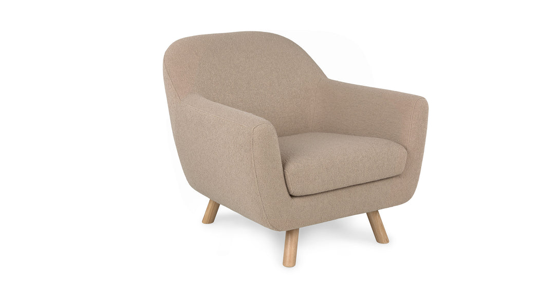 Gabriola Sandstone Wool Bouclé Lounge Chair