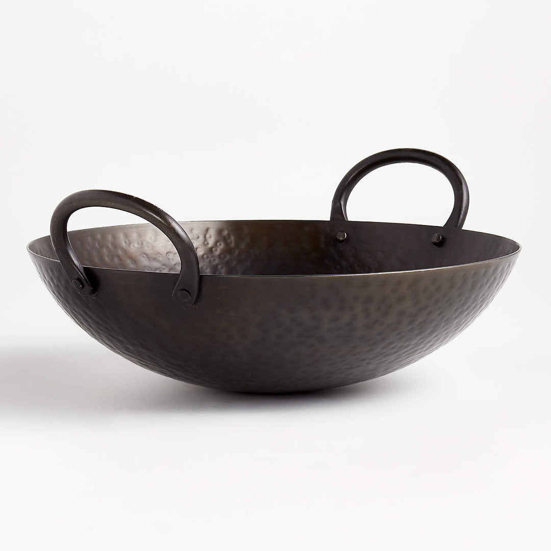 Feast Hammered Iron Serving Bowl with Handles