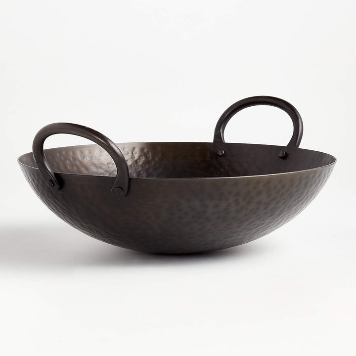Feast Hammered Iron Serving Bowl with Handles