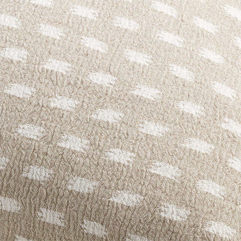 Mujia Reversible Ivory Ikat Throw Pillow No Insert 23"x23"