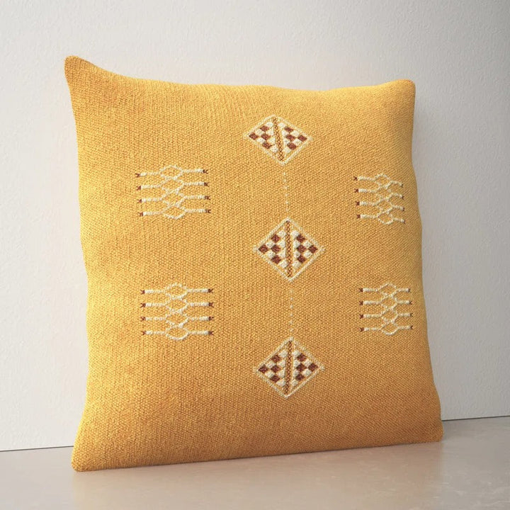 Váci Embroidered Wool Throw Pillow 22x22