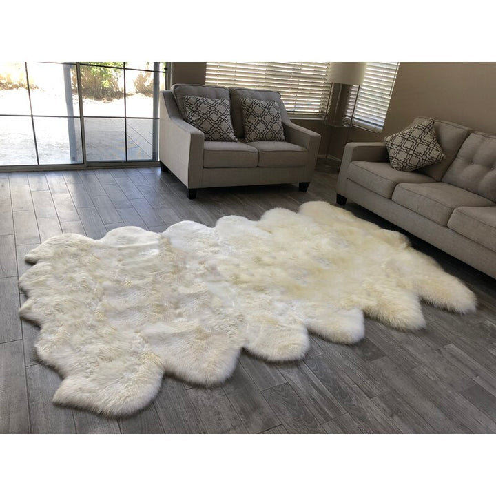 Widcombe Faux Sheepskin Off White Area Rug