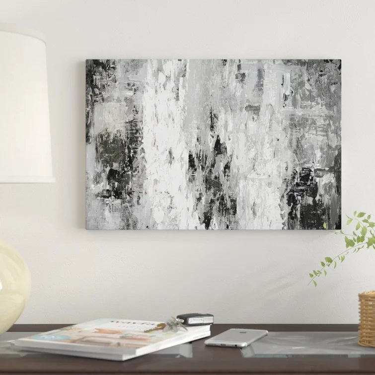 Black And White Abstract IV Wrapped Canvas-40"x60"