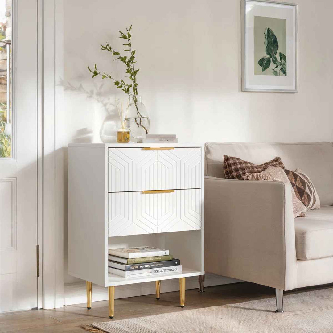 Modern Nightstand With 2 Drawers