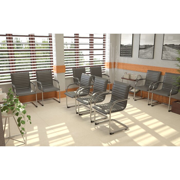 Hathorn Vinyl Guest Chair with Metal Frame