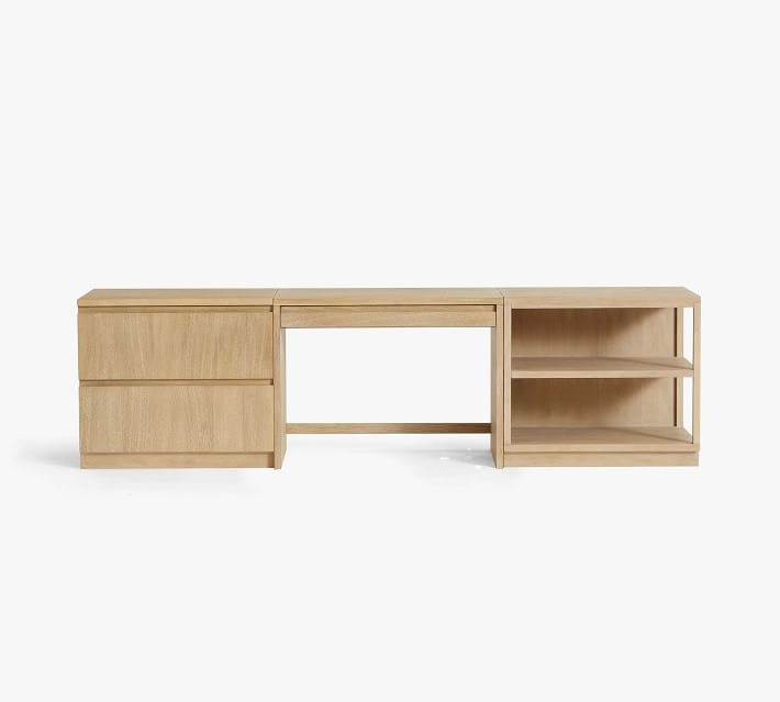 Pacific Desk with Bookcase And File Cabinet