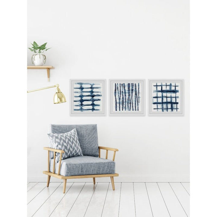 Indigo Study VII Triptych Frame2