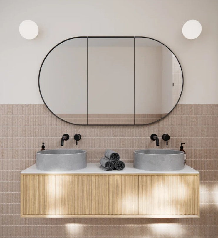 Recessed Framed 2 of Doors Medicine Cabinet with Adjustable Shelves