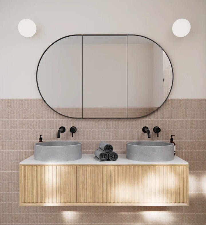 Recessed Framed 2 of Doors Medicine Cabinet with Adjustable Shelves