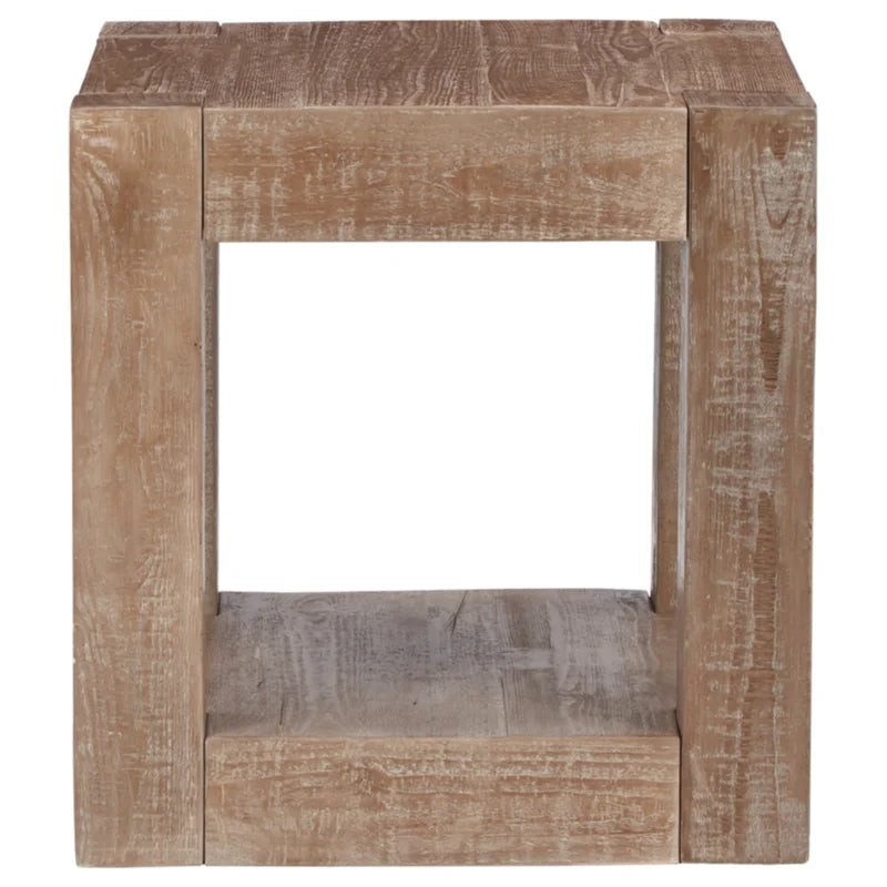 Waltleigh Tall Solid Wood Floor Shelf End Table