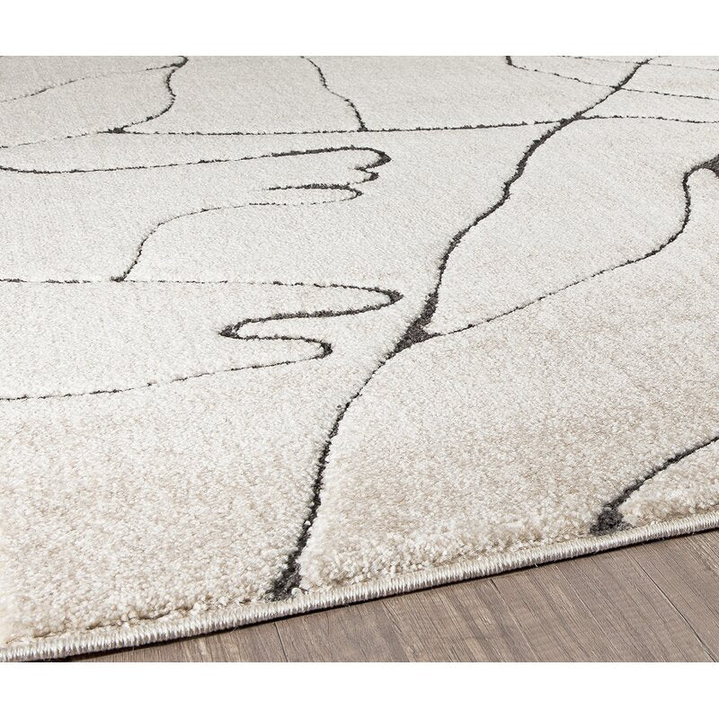 Chevron Ivory Area Rug-8'2"x10'