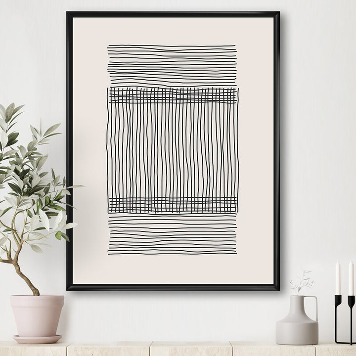 Minimal Geometric Compostions Of Elementary Forms XXII With Frame 30"x40"