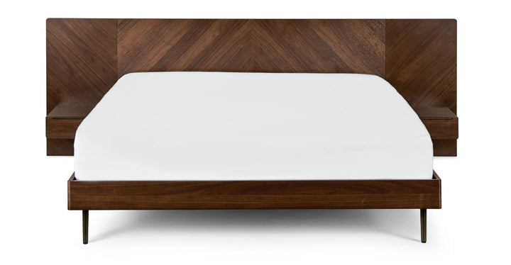 Nera Walnut Bed with Nightstands-King