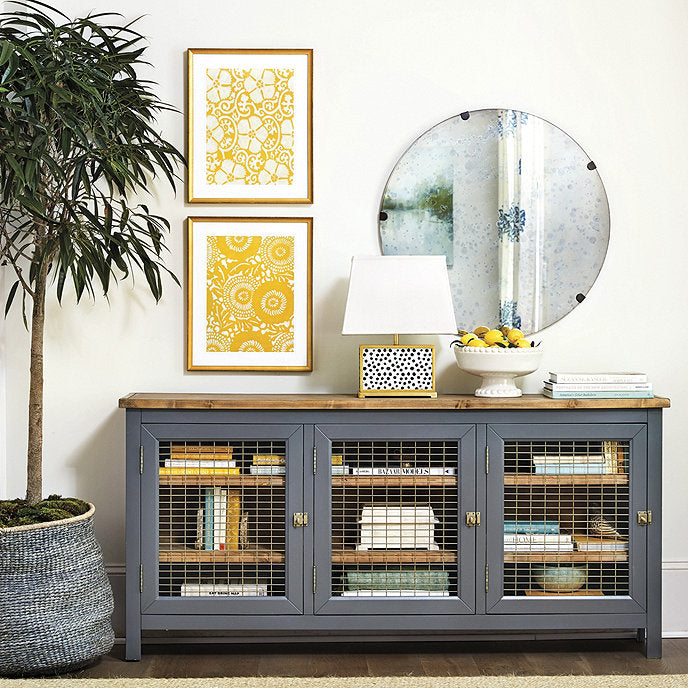 Petite Floral Blockprint Art Print 1 With Frame 18x22