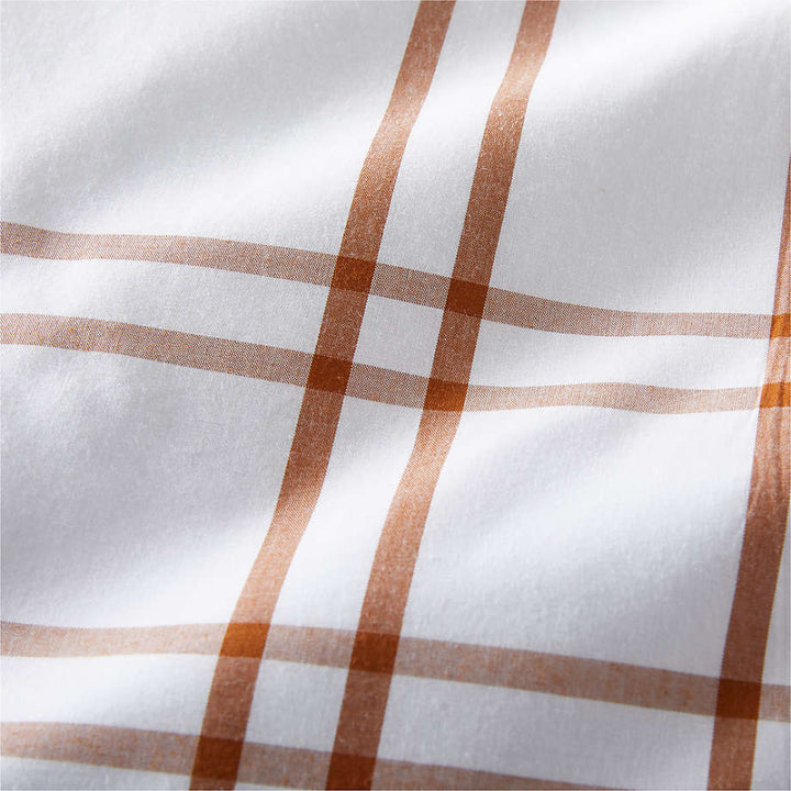 Stax Almond Brown Yarn Dyed Organic Cotton Kids Duvet Cover-Twin