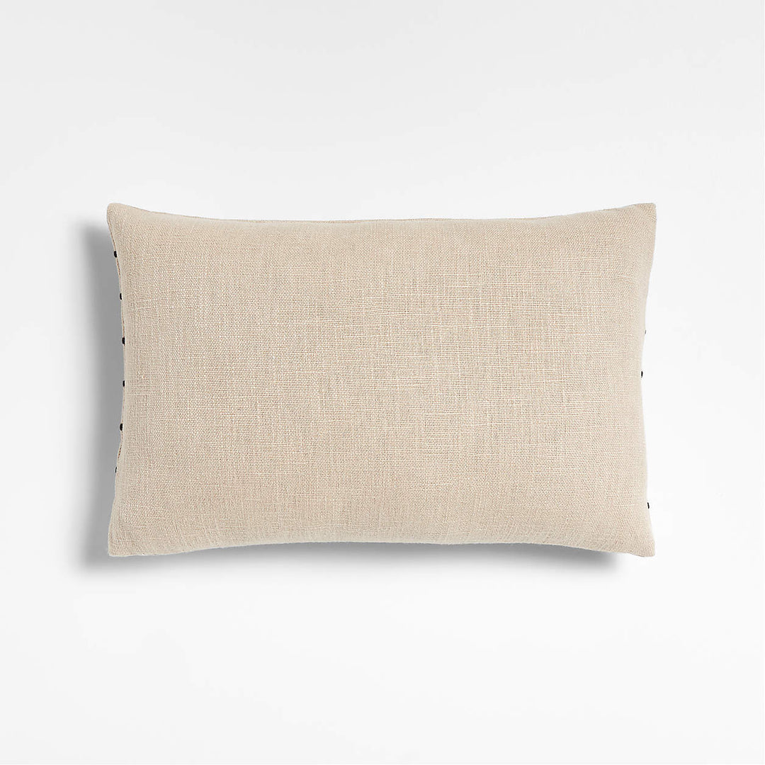 Casse Black and Ivory Striped Throw Pillow-20"x13"