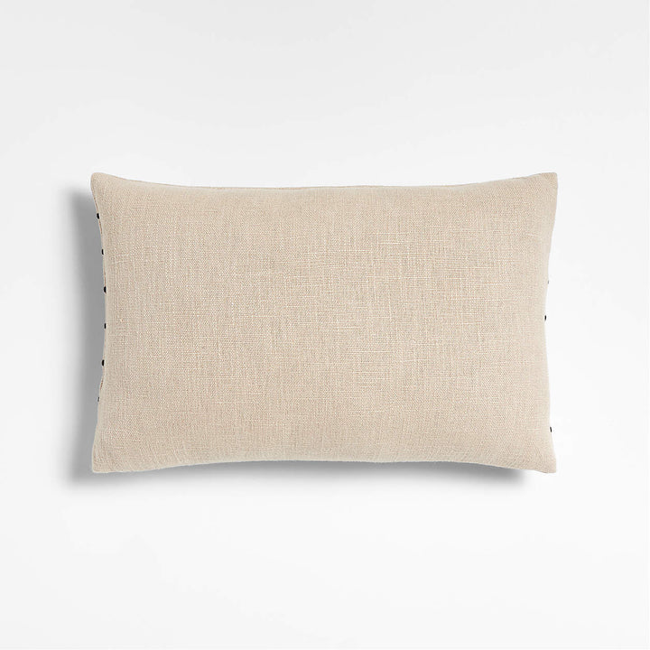 Casse Black and Ivory Striped Throw Pillow-20"x13"