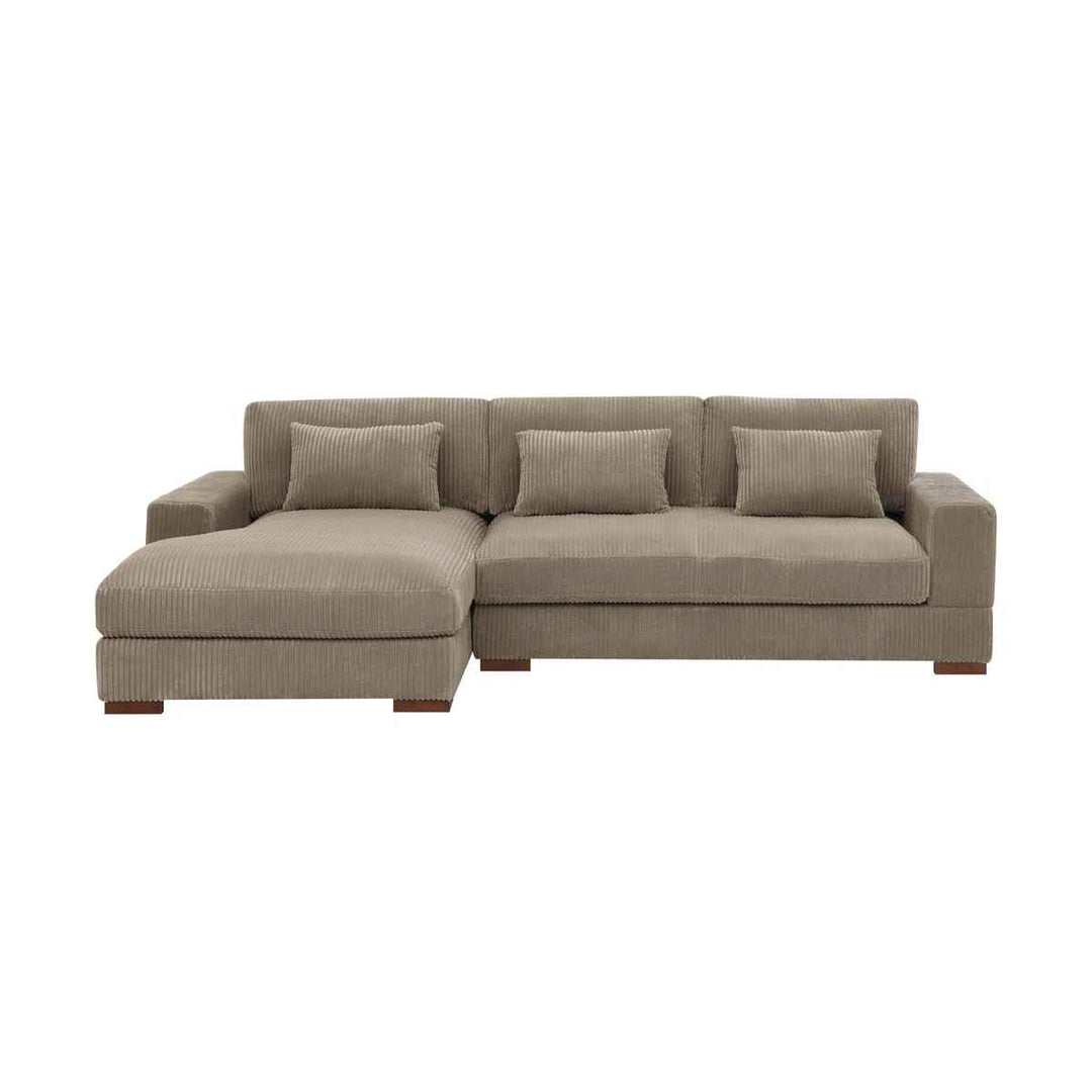 Modern Corduroy Sectional Sofa With Chaise