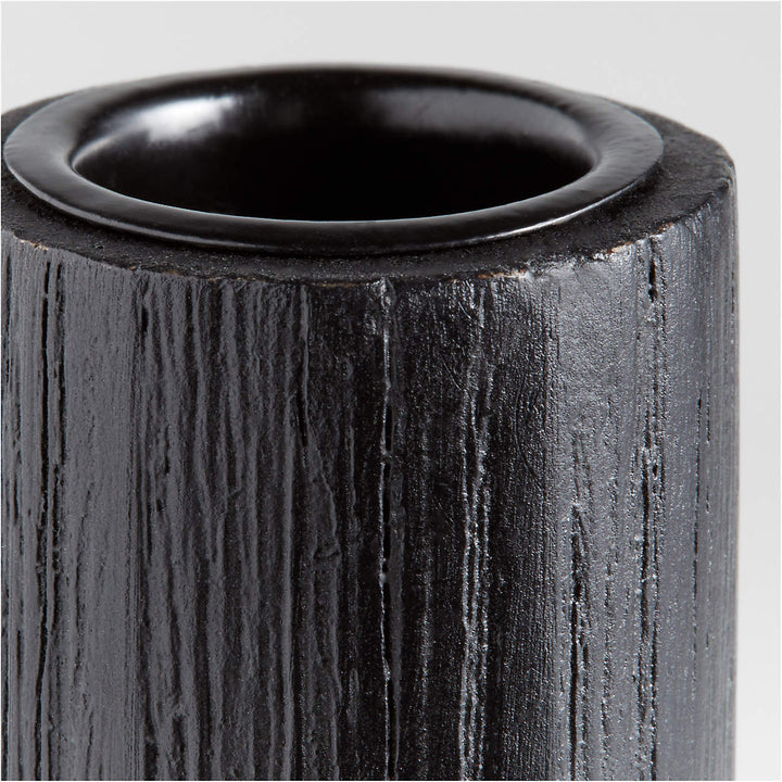 Asker Black Wood Taper Candle Holders 11"