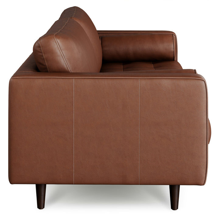 Sven Tufted Taos Brown Leather Sofa