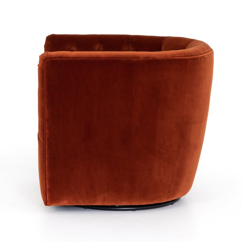 Owasa Tufted Polyester Swivel Barrel Chair