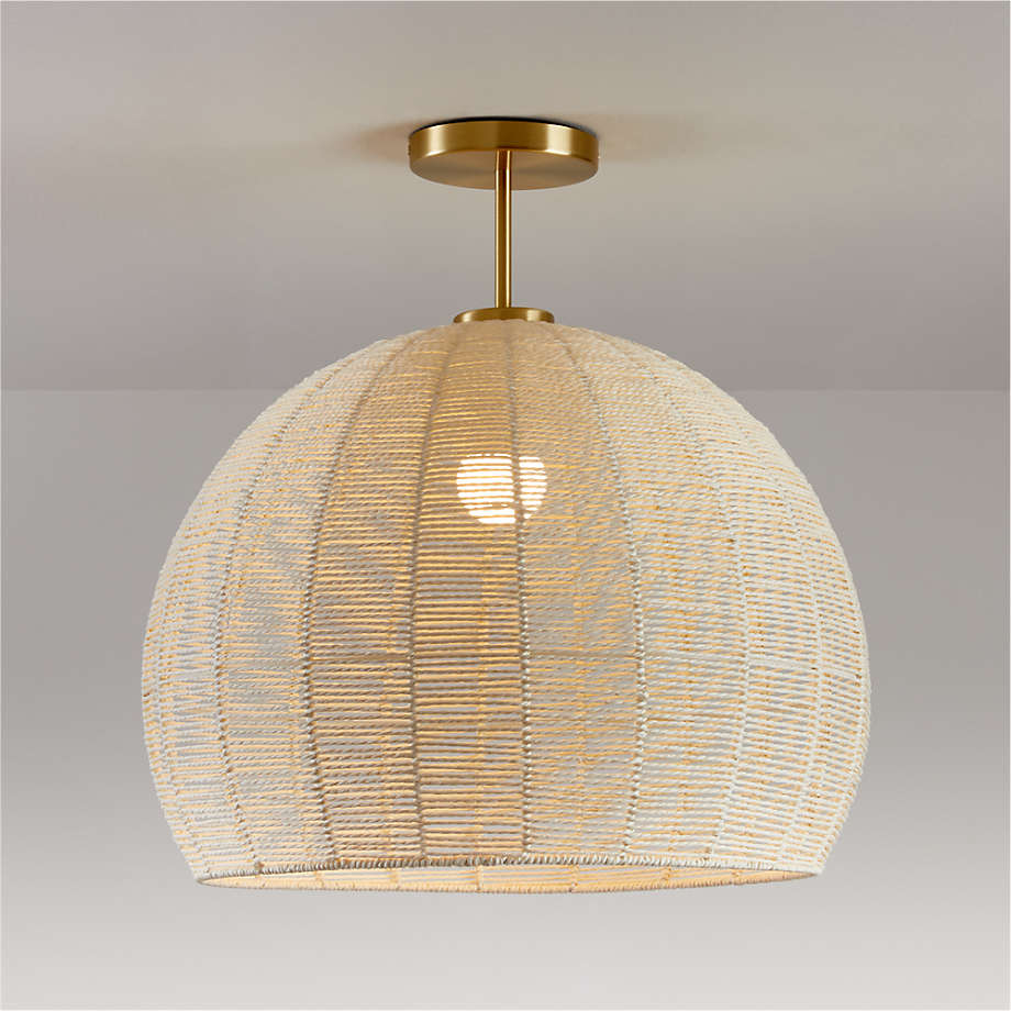 Ivory Woven Rope Flushmount