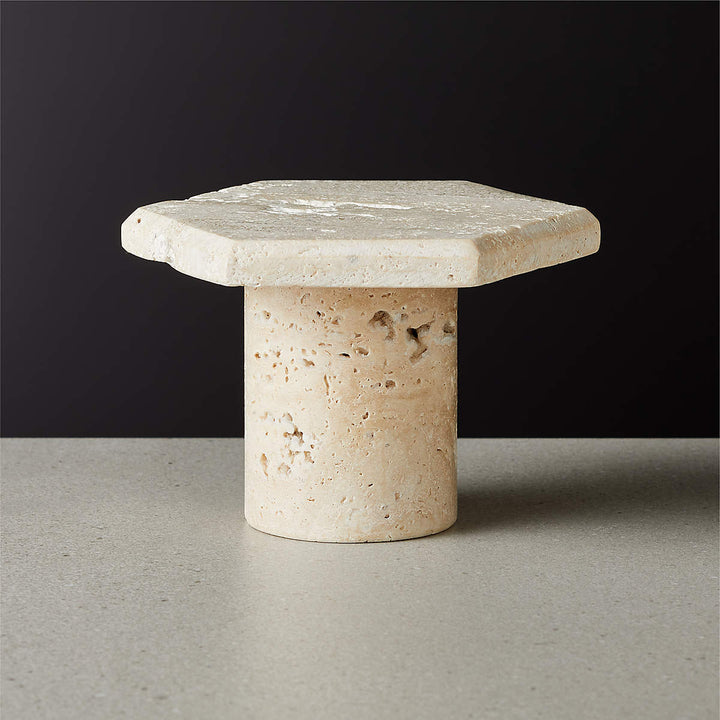 ROCA TRAVERTINE PILLAR CANDLE STANDS SMALL