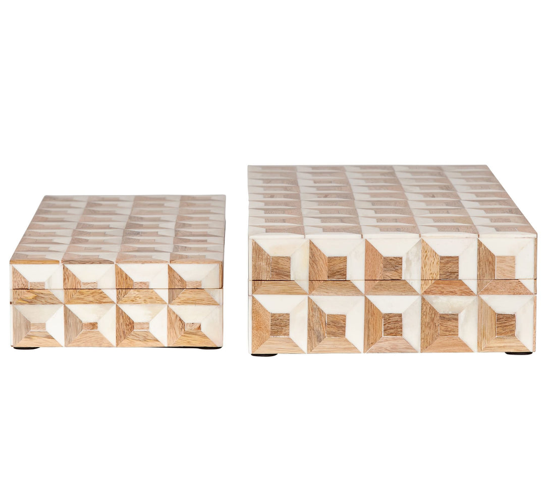 Cora Bone Decorative Box-Set of 2