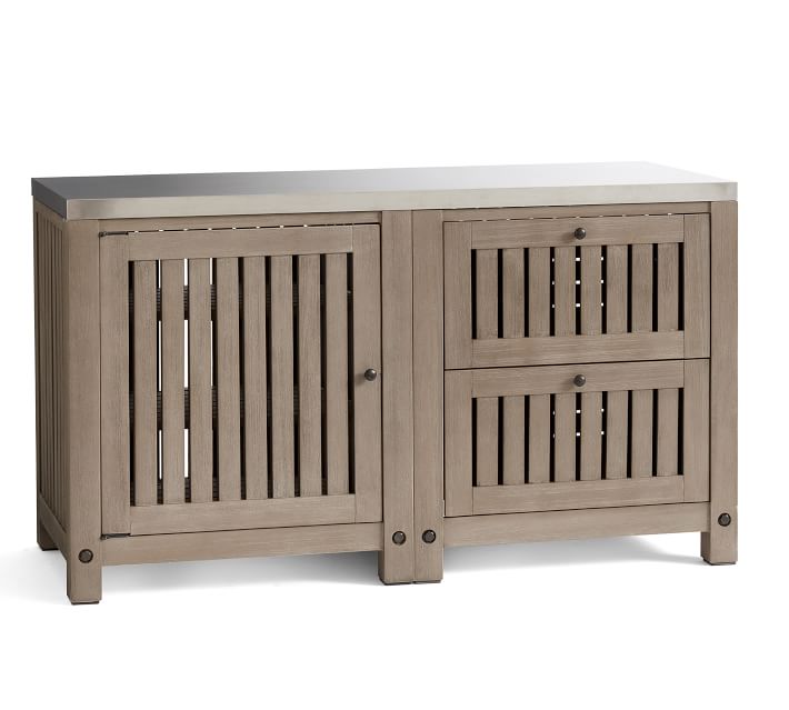 Abbott Outdoor Kitchen Acacia Two Drawer And Single Door Cabinet