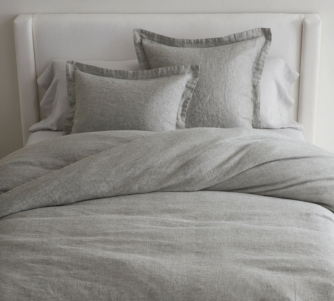 European Flax Linen Waffle Duvet Cover_Queen