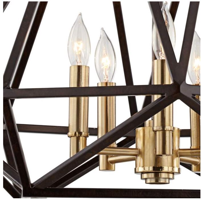 Hawking 5 Light  Wide Bronze Pendant Chandelier