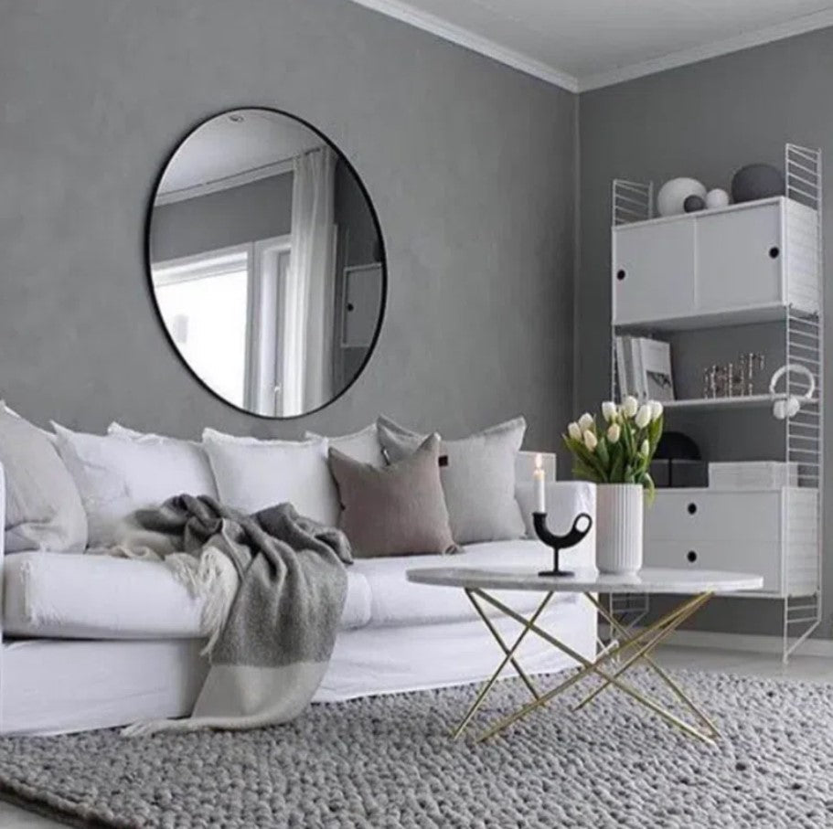 Round Metal Wall Mirror_Black