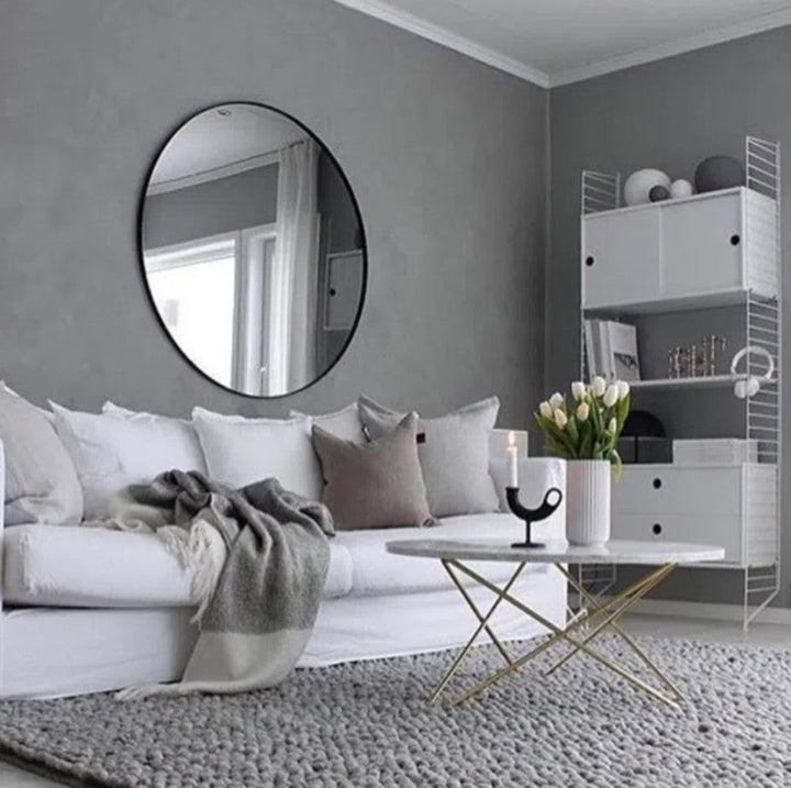 Round Metal Wall Mirror_Black