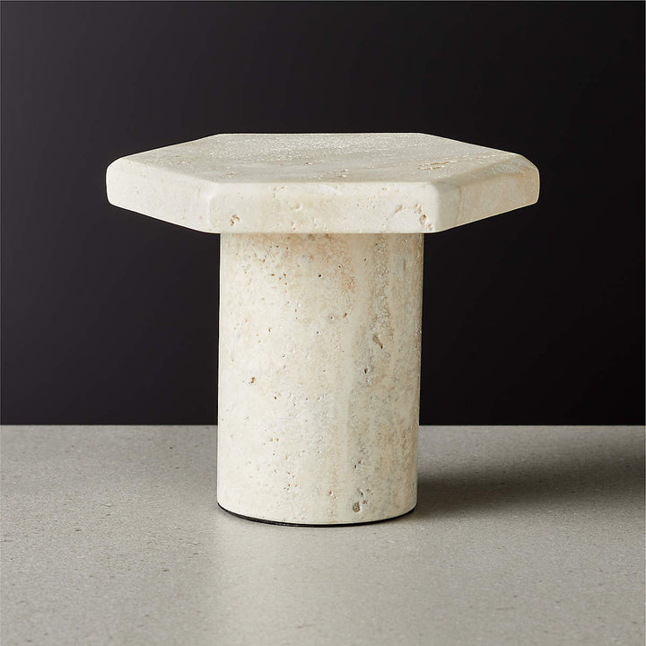 ROCA TRAVERTINE PILLAR CANDLE STAND MEDIUM