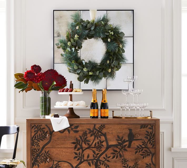 Markle Antique Glass Panel Mirror