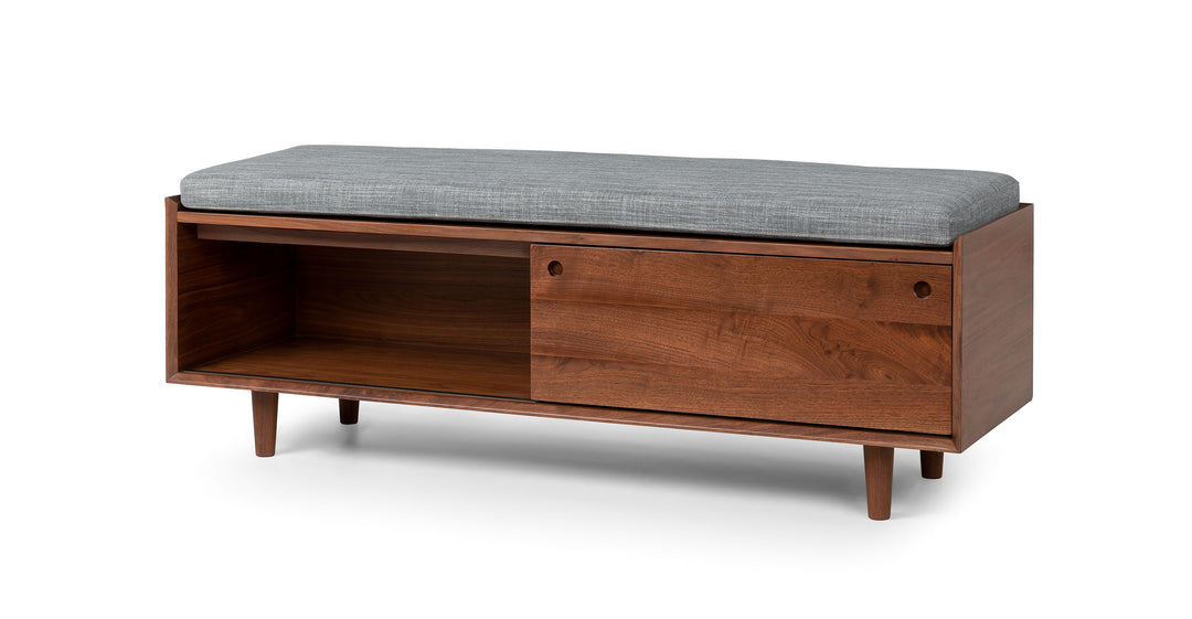 Nederin Pebble Gray Walnut Bench