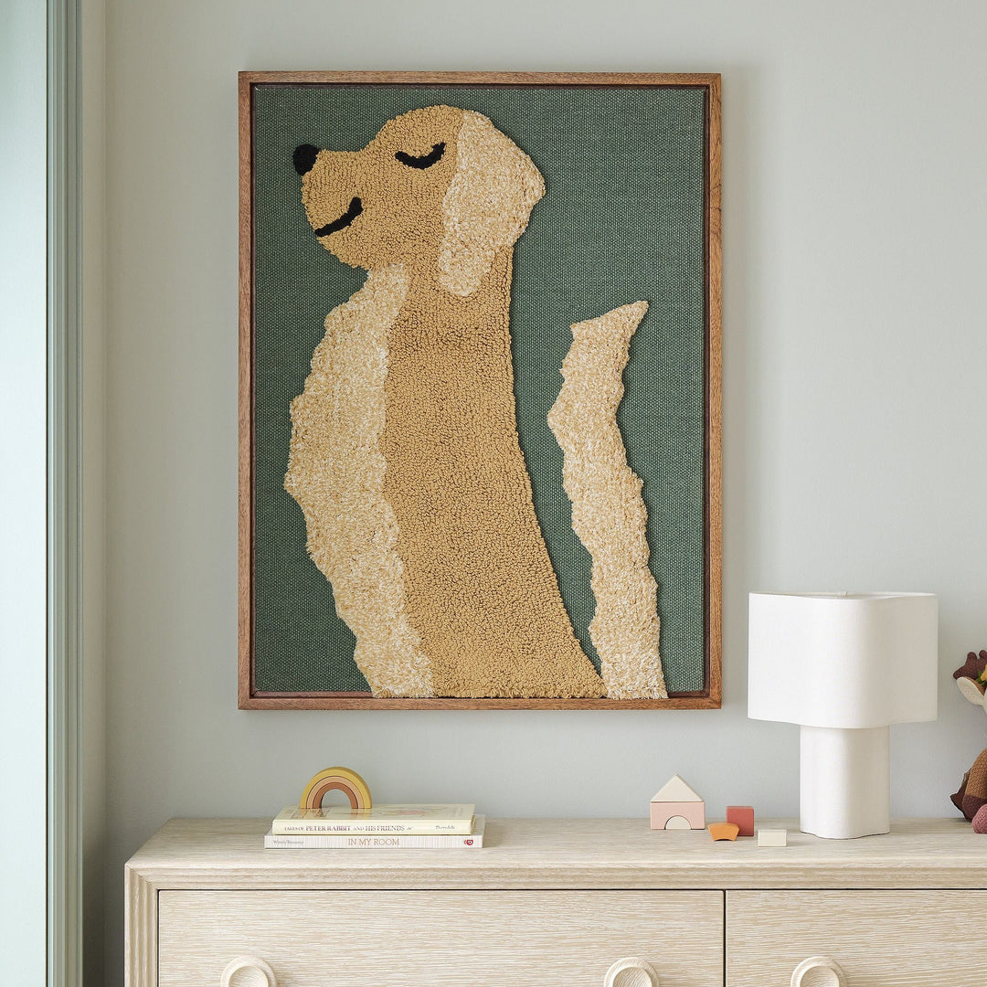 West Elm x PBK Puppy Woven Framed Art Golden Doodle