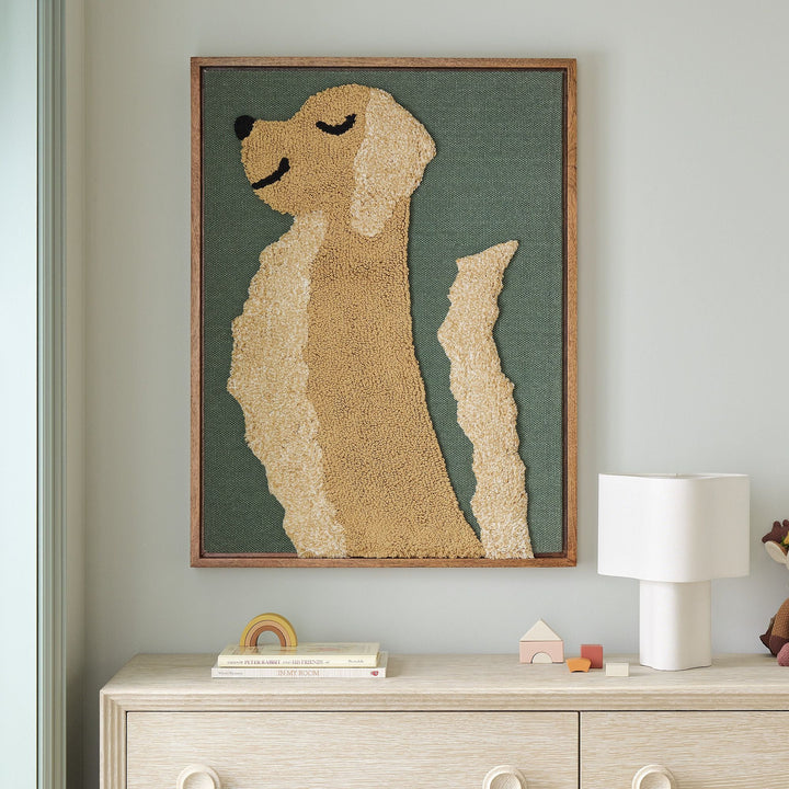 West Elm x PBK Puppy Woven Framed Art Golden Doodle