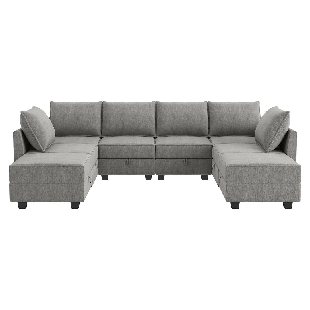 8 Piece Oversized Modular Upholstered Sectional
