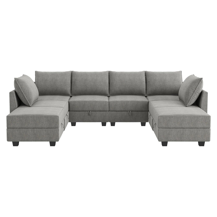 8 Piece Oversized Modular Upholstered Sectional
