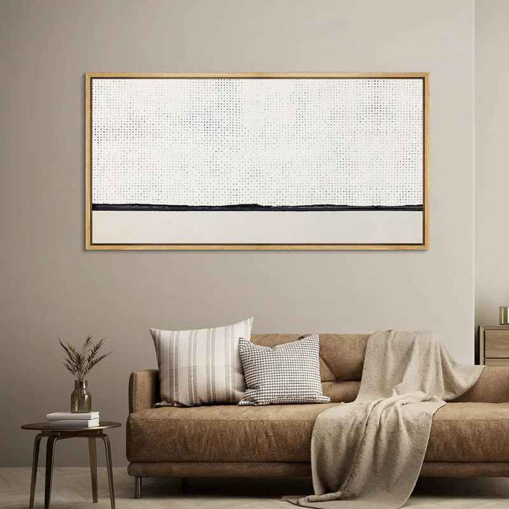 Minimal Landscape Minimalist Dotted Horizon Line In Monochrome Wall Decor-30"x60"